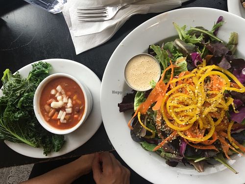Salad and soup at Harlow in Portland