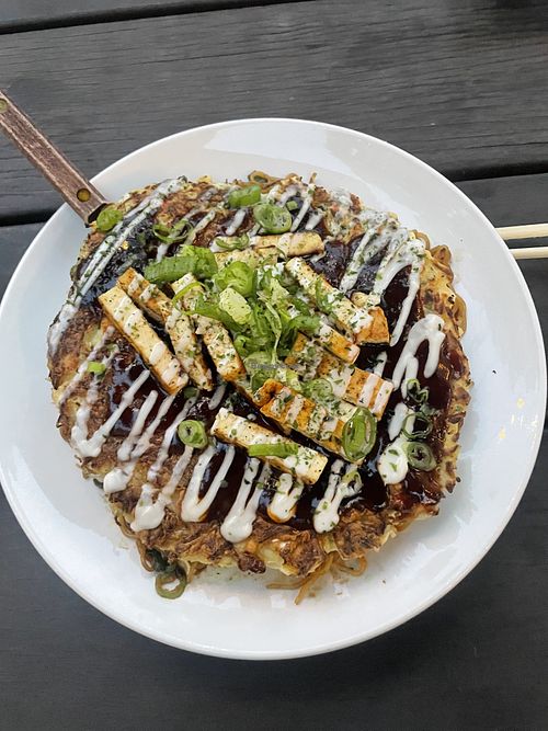 Vegan combo with tofu  at Ok Yaki in Atlanta