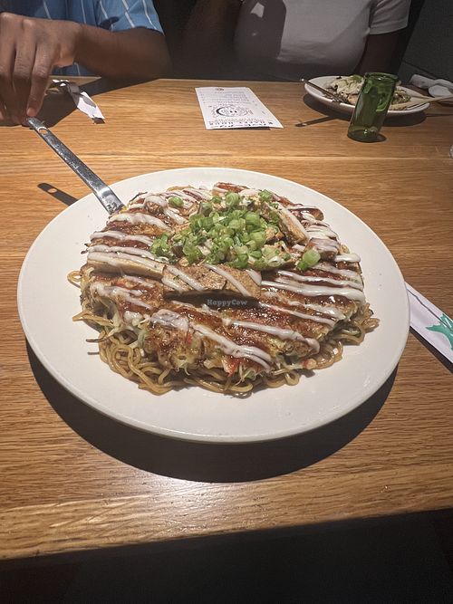 Vegan Combo - Okonomiyaki and yakisoba noodles  at Ok Yaki in Atlanta