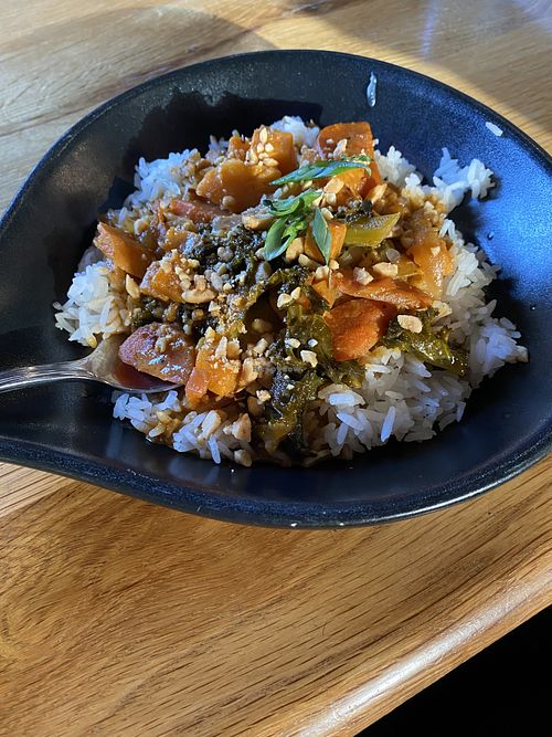 Vegan Thai Peanut Curry w/ Sweet Potatoo  at Mason Dixon Distillery in Gettysburg