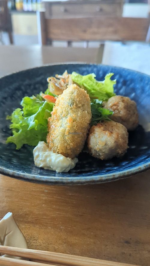 有機里芋の精進牡蠣フライ at Cafe Magnolia - カフェ マグノリア in Imabari