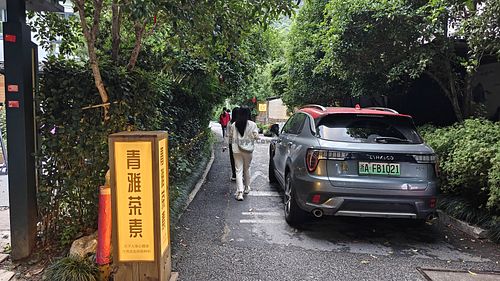Turn into this alley for 清雅茶素 restaurant at Qing Ya Cha Su - 青雅茶素 in Hangzhou