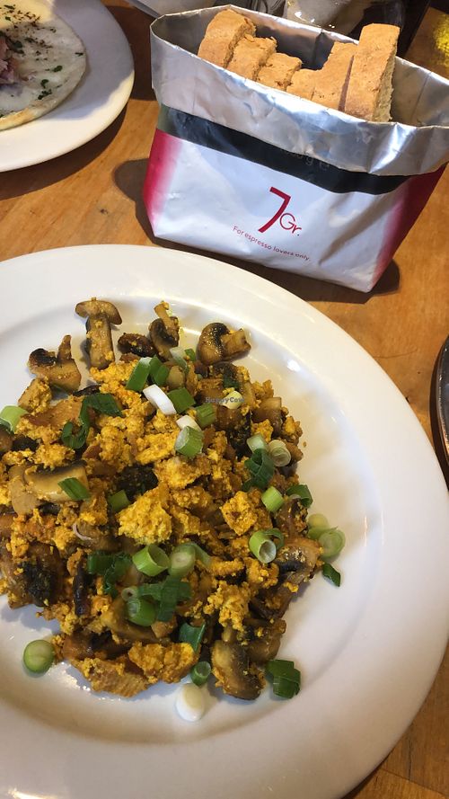 Scrambled tofu at Sicily Cafe in Prague