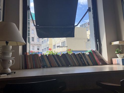 Books & coffee-lamp at Sicily Cafe in Prague