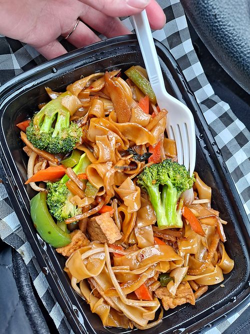 Drunken noodles with tofu (no egg) at Amy's Thai Food in Sterling Heights