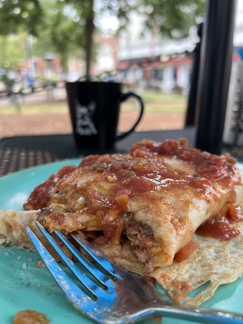 The Beyond Santa Fe Stuffed Crepe  at Gulu-Gulu Cafe in Salem