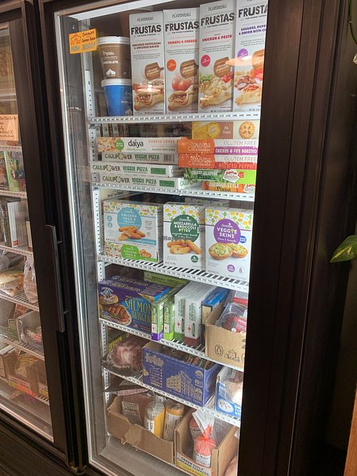 Some vegan ice cream at top  at Frontier Trading Post in Seward