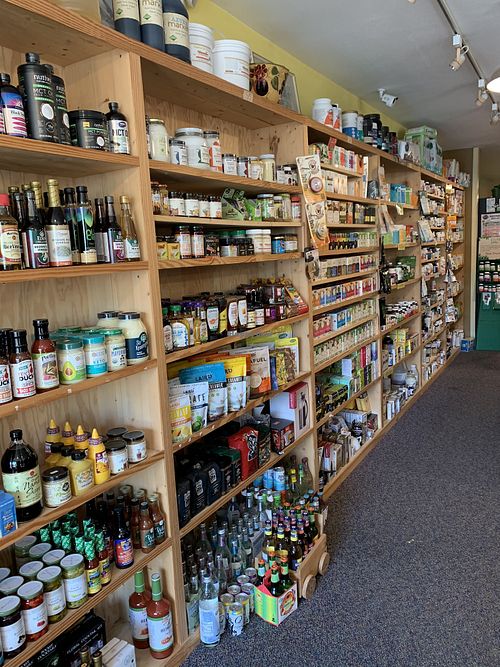 Shelf goods at Frontier Trading Post in Seward