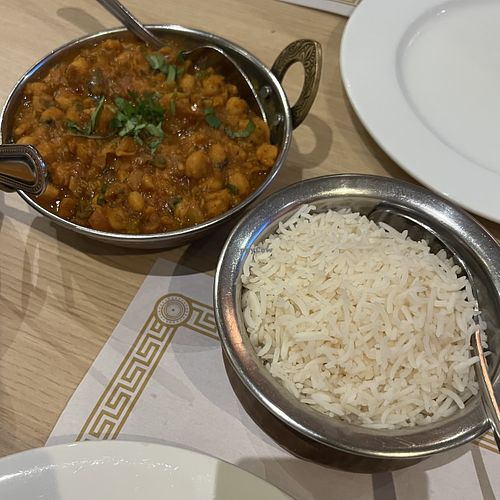 chana masala with ricee  at Himalayan Grill  in San Diego