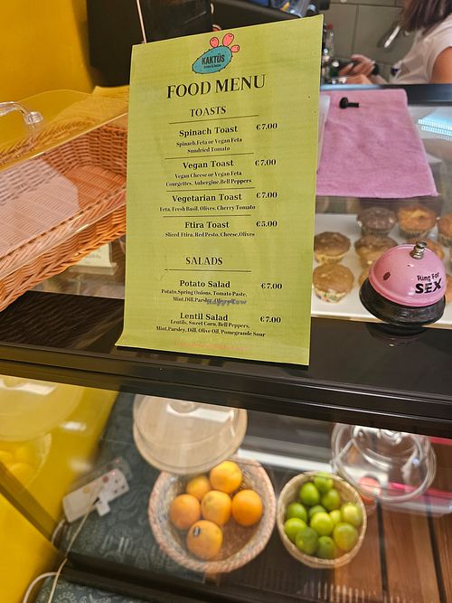 Menu at Kaktus Coffee & Booze in Sliema