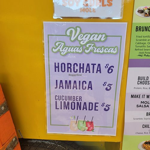 Menu at Vegano Mexicano in Portland
