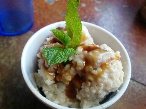 rice pudding; their only vegan dessert option at Easy Creole in Berkeley