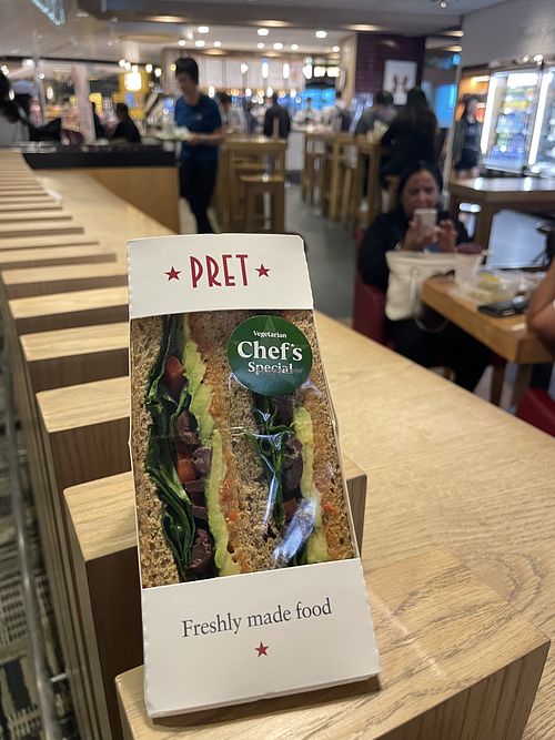 Salad sandwich when it wasn’t soggy   at SIN - Pret A Manger - T3 Transit in East Singapore