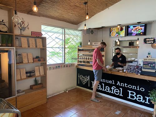 Inside at Falafel Bar in Manuel Antonio