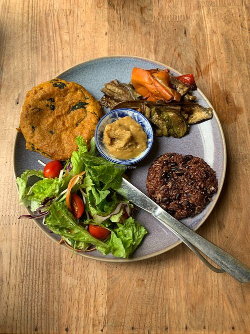 Delicious tofu cake. at Yoga Cafe and Boutique Om in Villingen