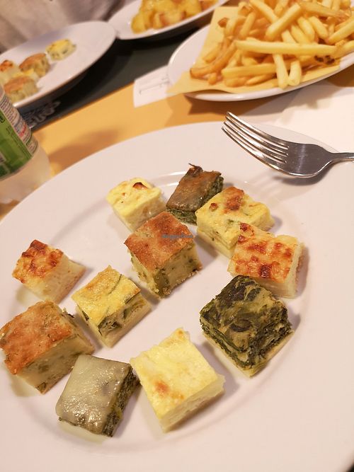 selection of vegetables cakes at Trattoria da Pezzi in Genoa
