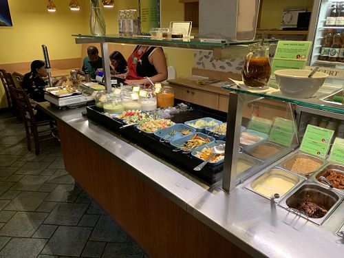 Buffet salad selections at Dhaba Beas - Tynska in Prague