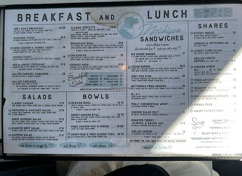 Menu  at The Grey Dog - West Village in New York City