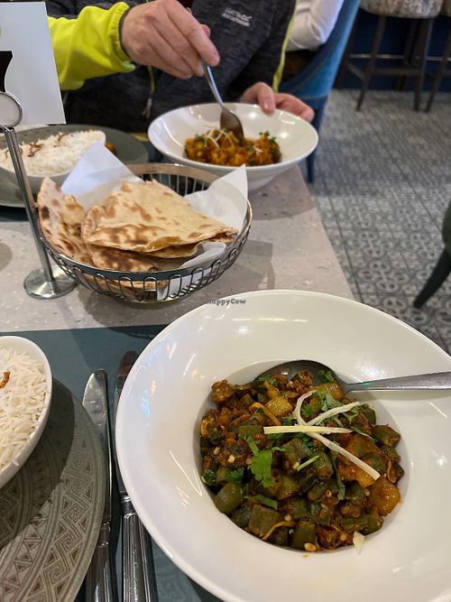 Okra. Aloo gobi.  at Guntur Mirchi in Newry