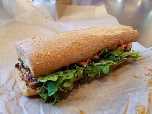 
Taiwanese fried tempeh sandwich at The Cinnamon Snail in New York City