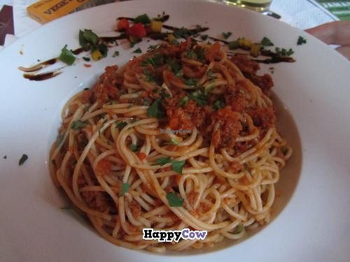 Spaghetti with vegetarian bolognese  at Restaurant Café Kostbar in Saarbrucken