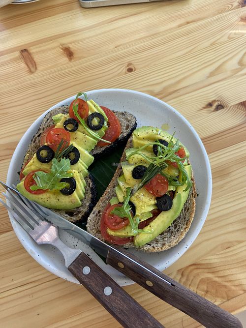 Avocado tomato toasts  at Yak's Cafe Koh Kood in Koh Kut