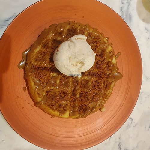 Vegan biscoff waffle at Heavenly Desserts - Kingsbury in North West London