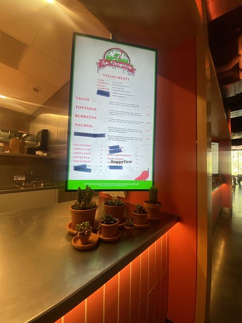 Digital Menu w/Items Removed  at La Venganza in San Francisco