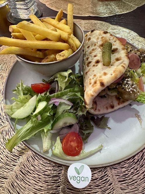 Plant-based spiked maple chicken flatbread  at Lafayette's Margate in Margate