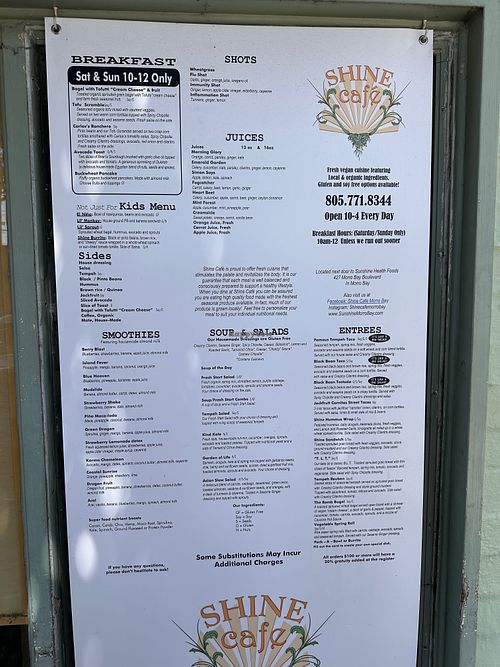  at Shine Cafe in Morro Bay