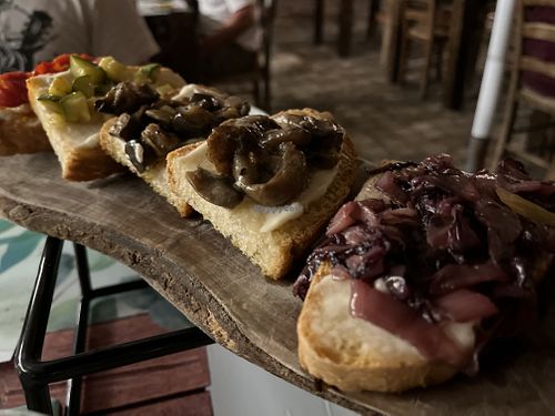 Vegan crostini - dinner  at Osteria L'Angolo Divino in Rimini