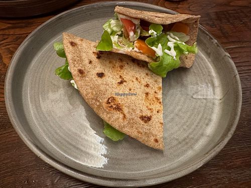 vegan "salmon" piada at Osteria L'Angolo Divino in Rimini
