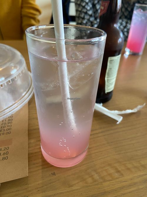 Pink lemonade iced tea  at Jackson's Rescue Cat Cafe in Hoylake