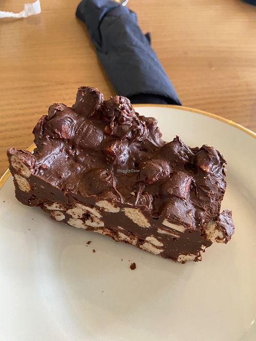 Vegan rocky road cake  at Jackson's Rescue Cat Cafe in Hoylake