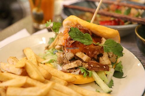 bao bun with French fries at Mingle Cafe in Hue