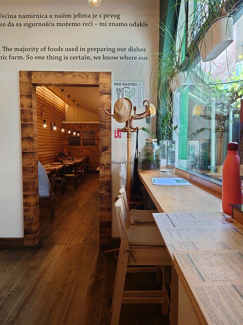 Inside while we were waiting for our pastas at Zrno Bio Bistro in Zagreb