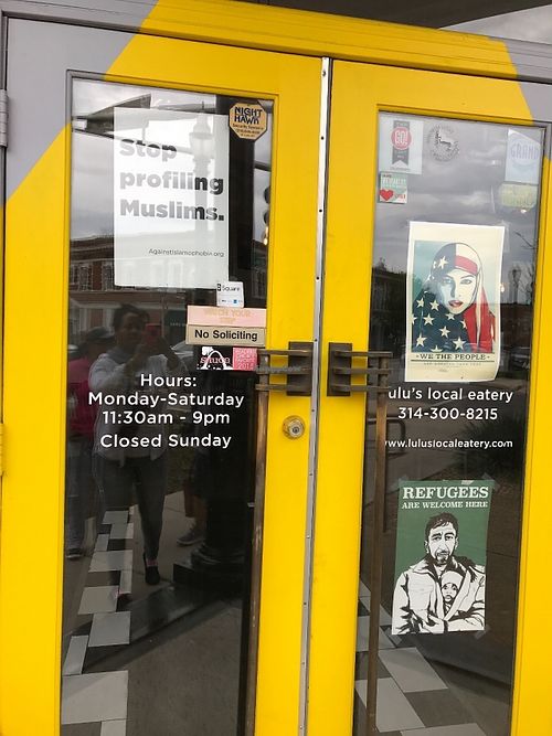 anti-profiling messages at Lulu's Local Eatery in St Louis