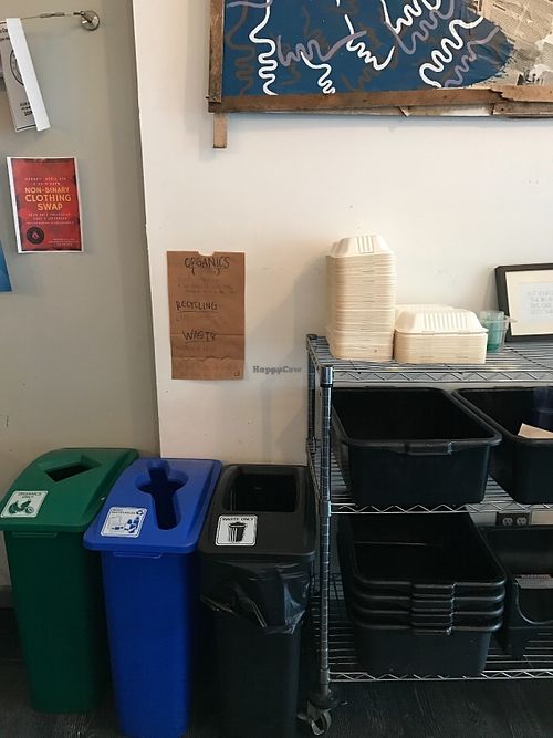recycling area at Lulu's Local Eatery in St Louis