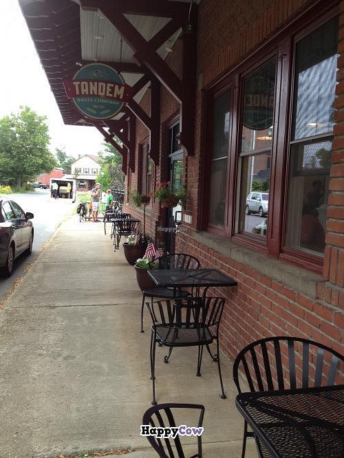 Tandem sidewalk at Tandem Bagel Company in Easthampton