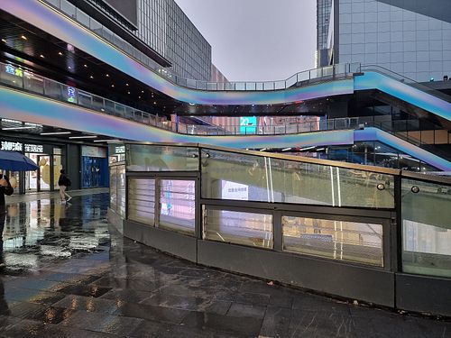 View standing outside B1 entrance to downstairs at 2060 Green Planet in Shanghai