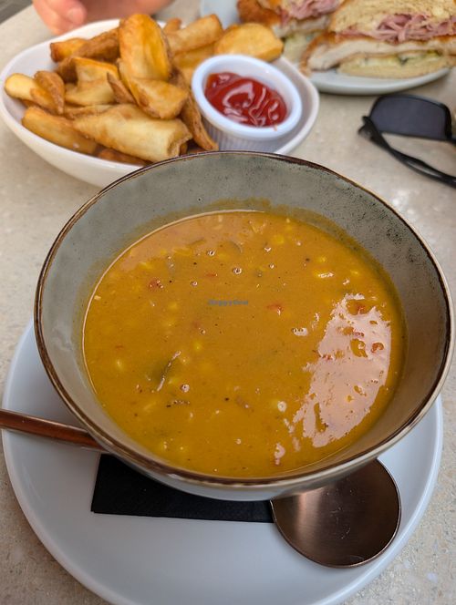 The vegan corn chowder at 1501 Uptown in Palm Springs