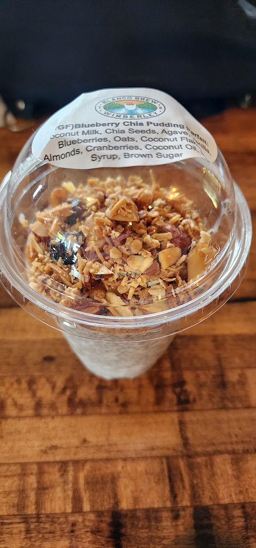 Vg Blueberry Chai Pudding at Blanco Brew in Wimberley