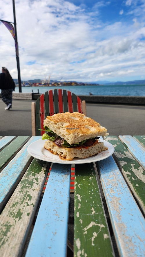 Vege Focaccia at Tuatua Cafe in Wellington