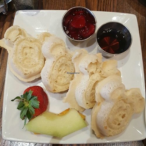 gluten free + vegan mickey waffles  at Disneyland - Carnation Cafe in Anaheim