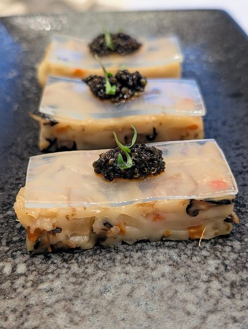 Turnip cake with caviar at Ru Pure Vegan - 博华广场店 in Shanghai