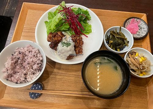 Fried soy menu   at Komaki Shokudo in Tokyo