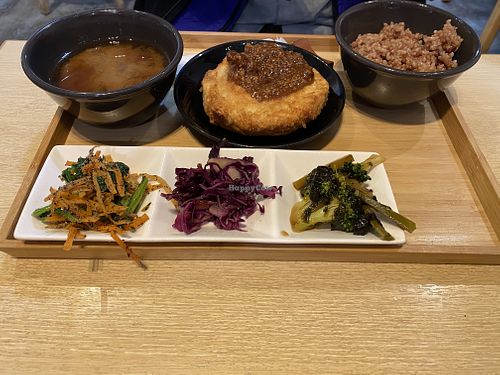 Breaded and fried ‘Fu’ set at Komaki Shokudo in Tokyo