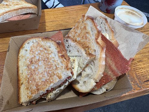 Tofu egg and bacon toastie   at Bean Brewed - Pop Up in Melbourne