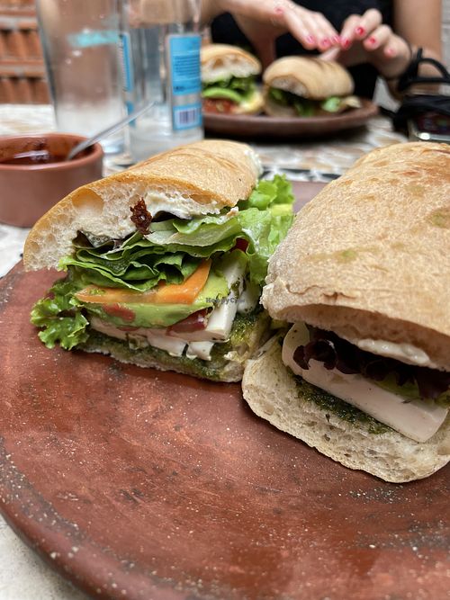 Tofu Pesto Ciabatta   at Xiguela Cafe in Oaxaca