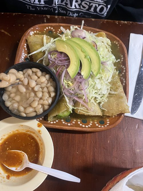 Enchiladas verdes   at La Cocina de Doña Esthela in Ensenada